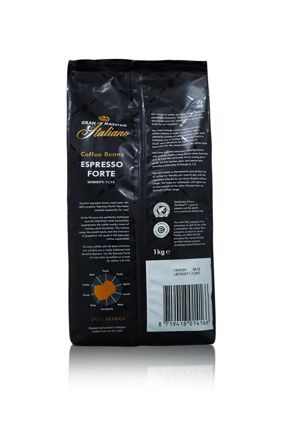 Gran maestro italiano espresso forte 4 x 1 kilo back