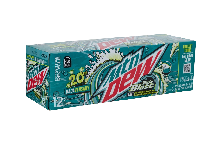 Mountain dew baja blast usa 24 x 40cl fles tray