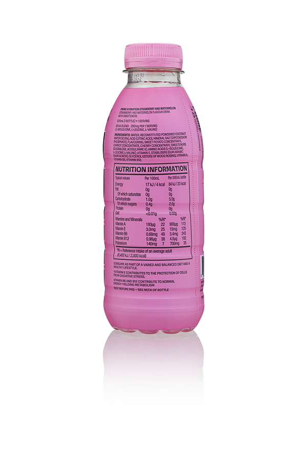 Prime hydration strawberry watermelon uk pet 50cl back