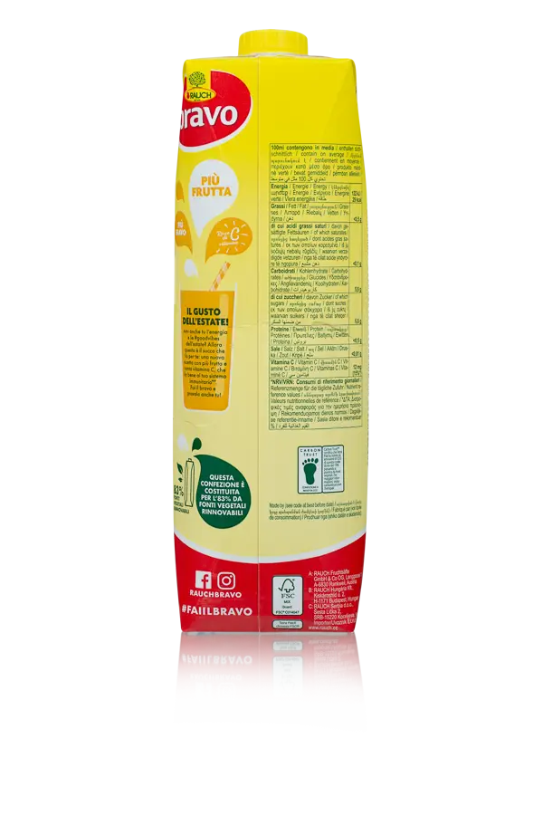 Rauch bravo arancia 1 liter tetrapak back
