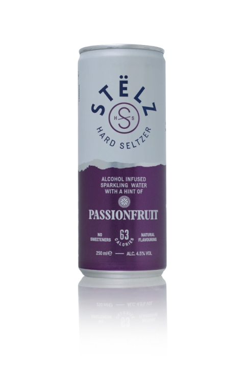 Stëlz Passion Fruit Hard Seltzer 12x25cl blik front