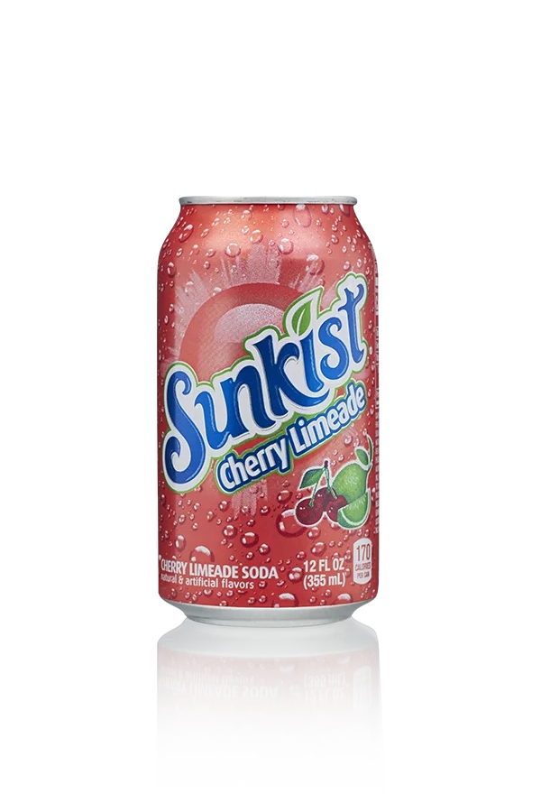 Sunkist usa cherry limeade usa blik 33,5cl front